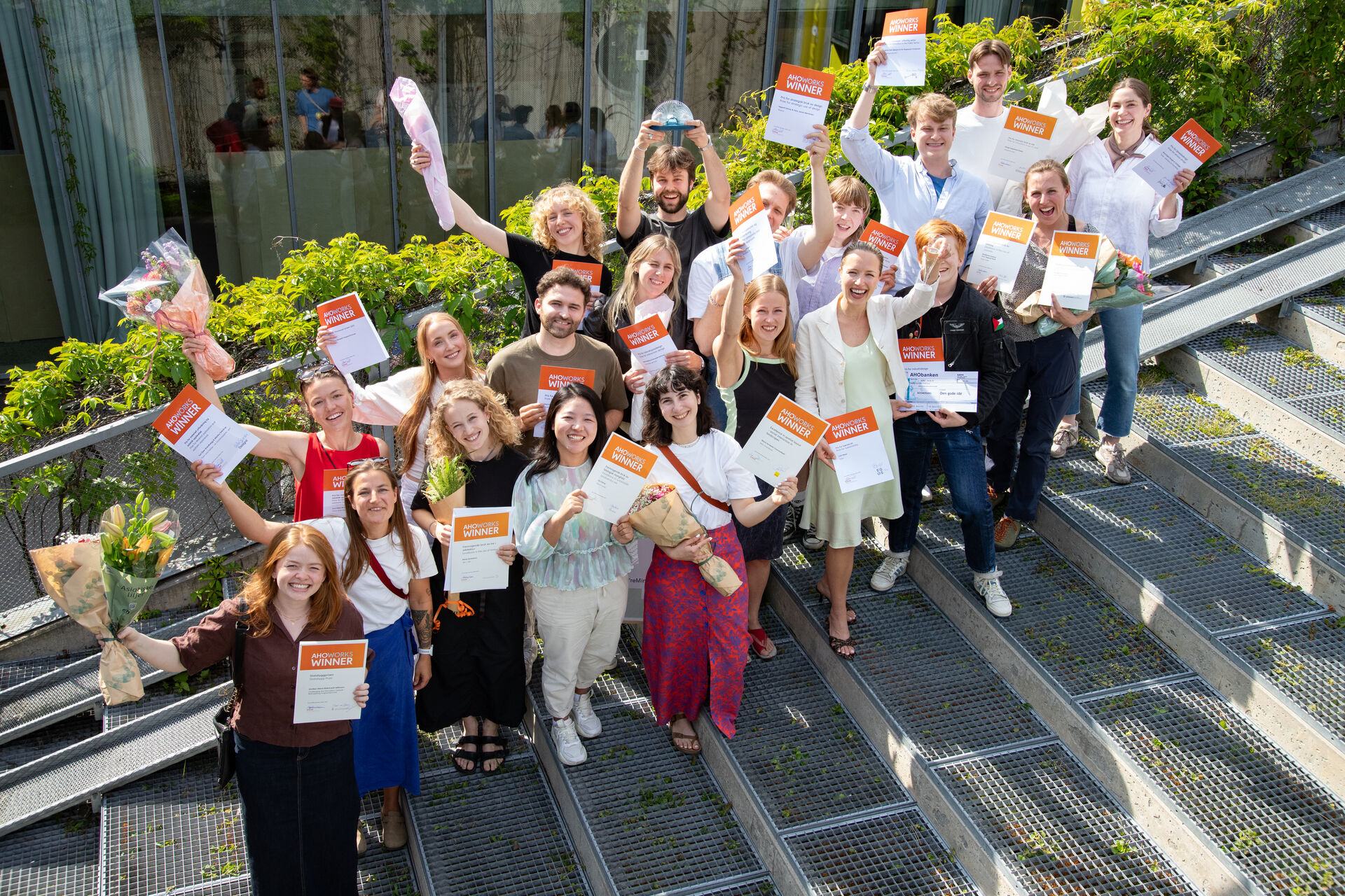 Diploma students outside AHO 