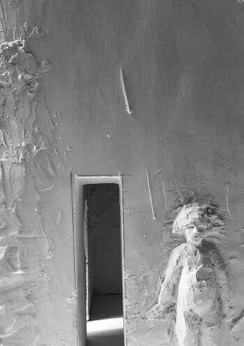 Image may contain: Wall, White, Monochrome, Monochrome photography, Black and white.