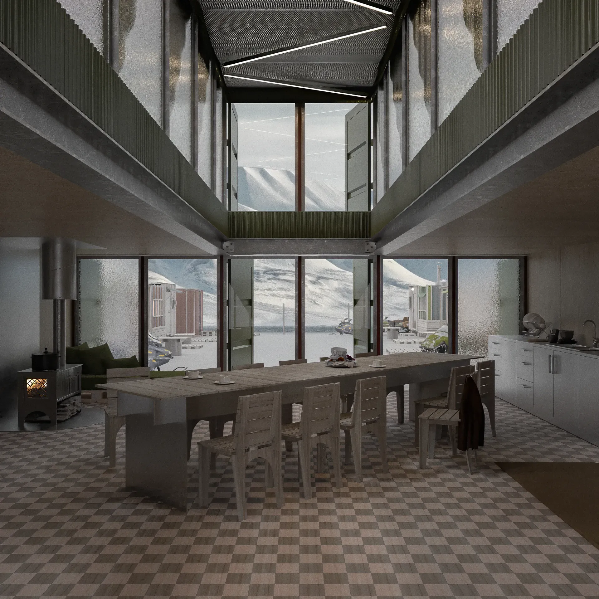 Image may contain: Interior design, Flooring, Floor, Architecture, Ceiling.