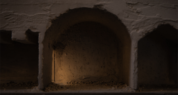 Image may contain: Photograph, Arch, Darkness, Concrete, Still life photography.