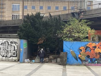 Image may contain: Public space, Graffiti, Street art, Concrete, Mural.