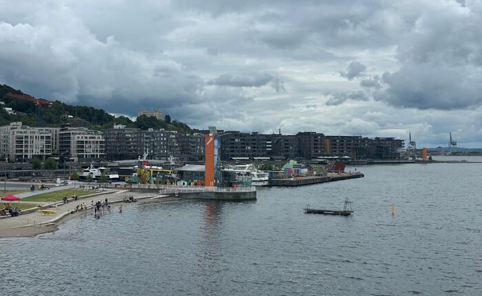 Bybilde fra Oslo. Sjøfront. Bystrender