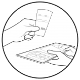 Illustration of a hand and a receipt. 